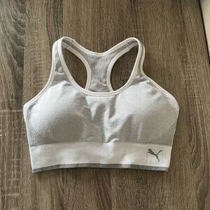 Puma Women's Grey Racer Back Sports Bra